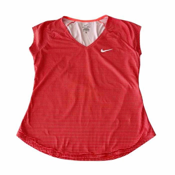 Nike Dri Fit  Orange and Magenta‎ Geometric Print T-Shirt - Picture 1 of 5